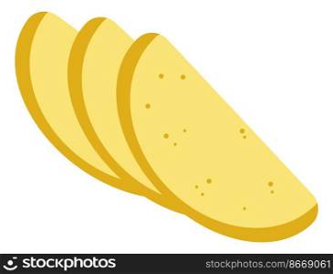 Bread pieces. Cutted raw toast. Tasty pastry isolated on white background. Bread pieces. Cutted raw toast. Tasty pastry