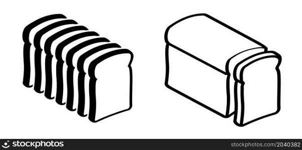 Bread slices icon or symbol. Flat vector breads pictogram. cartoon sandwich sign.