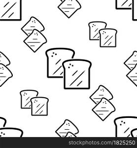 Bread Toast Icon Seamless Pattern, Toast Icon, Loaf Slice Icon Vector Art Illustration