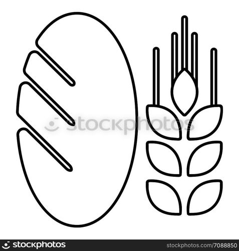 Bread wheat icon. Outline illustration of bread wheat vector icon for web design isolated on white background. Bread wheat icon , outline style