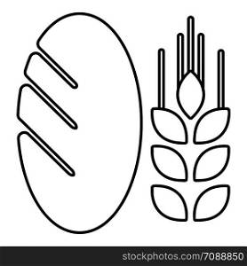 Bread wheat icon. Outline illustration of bread wheat vector icon for web design isolated on white background. Bread wheat icon , outline style
