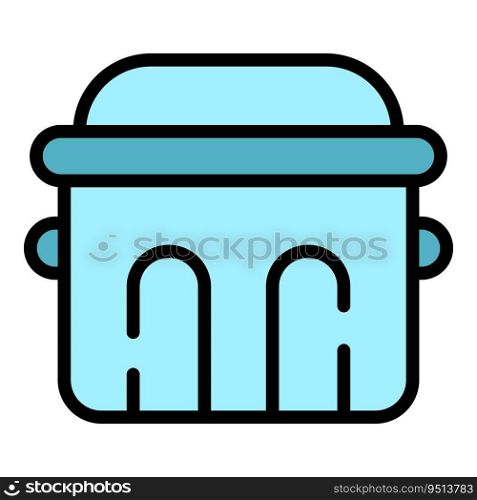 Breadmaker machine icon outline vector. Kitchen food. Control cooking color flat. Breadmaker machine icon vector flat