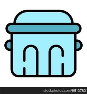 Breadmaker machine icon outline vector. Kitchen food. Control cooking color flat. Breadmaker machine icon vector flat