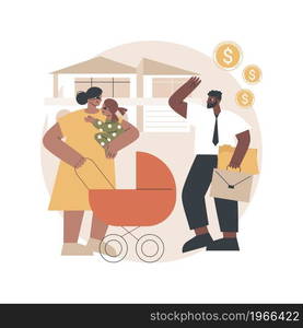 Breadwinner abstract concept vector illustration. Earn money, work from home, husband businessman, working father mother, family needs support, freelance work, homemaking wife abstract metaphor.. Breadwinner abstract concept vector illustration.