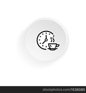 Break coffee time icon, tea. Vector on isolated white background. EPS 10.. Break coffee time icon, tea. Vector on isolated white background. EPS 10