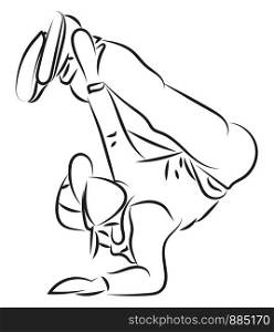 Break dancer sketch, illustration, vector on white background.