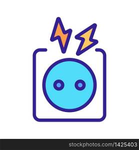 breakdown in electrical outlet icon vector. breakdown in electrical outlet sign. color symbol illustration. breakdown in electrical outlet icon vector outline illustration