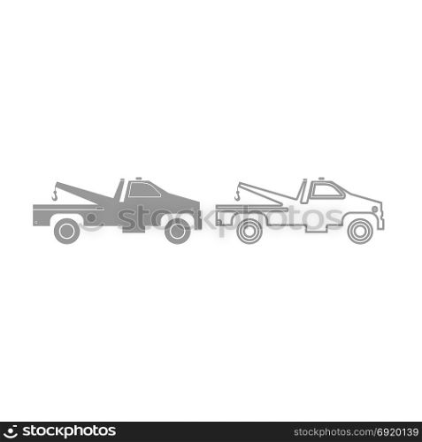 Breakdown truck icon. Grey set .. Breakdown truck icon. It is grey set .