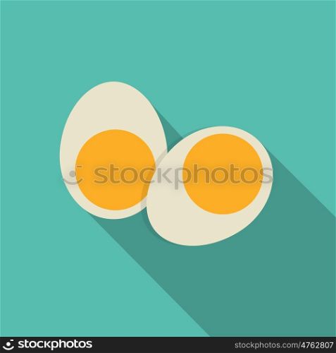 Breakfast Boiled Eggs Icon in Modern Flat Style Vector Illustration EPS10. Breakfast Boiled Eggs Icon in Modern Flat Style Vector Illustrat