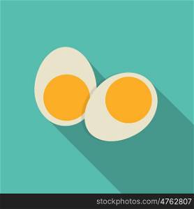 Breakfast Boiled Eggs Icon in Modern Flat Style Vector Illustration EPS10. Breakfast Boiled Eggs Icon in Modern Flat Style Vector Illustrat