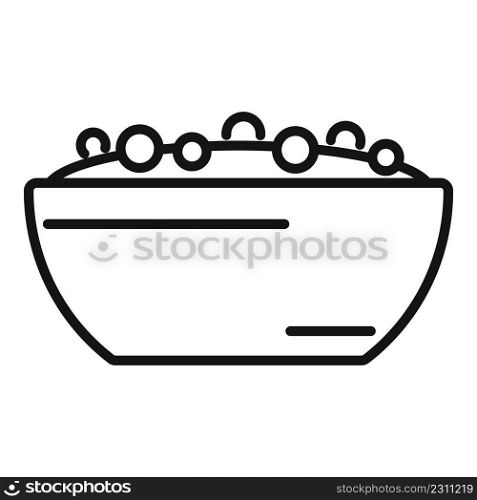 Breakfast bowl icon outline vector. Healthy food. Plate meal. Breakfast bowl icon outline vector. Healthy food