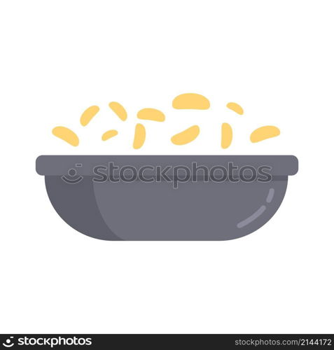 Breakfast cereal flakes icon. Flat illustration of breakfast cereal flakes vector icon isolated on white background. Breakfast cereal flakes icon flat isolated vector