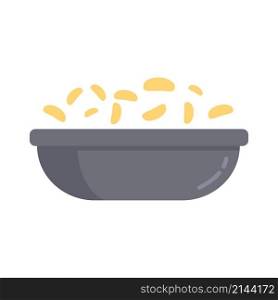 Breakfast cereal flakes icon. Flat illustration of breakfast cereal flakes vector icon isolated on white background. Breakfast cereal flakes icon flat isolated vector