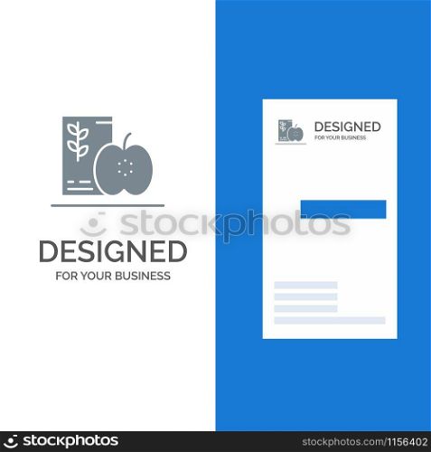 Breakfast, Diet, Food, Fruits, Healthy Grey Logo Design and Business Card Template
