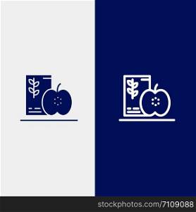 Breakfast, Diet, Food, Fruits, Healthy Line and Glyph Solid icon Blue banner Line and Glyph Solid icon Blue banner