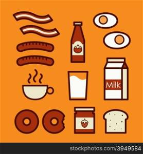 Breakfast icons, A vector collection of Breakfast