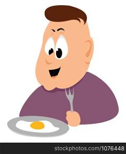 Breakfast, illustration, vector on white background.