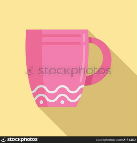 Breakfast mug icon flat vector. Tea cup. Hot drink. Breakfast mug icon flat vector. Tea cup