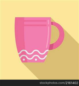 Breakfast mug icon flat vector. Tea cup. Hot drink. Breakfast mug icon flat vector. Tea cup