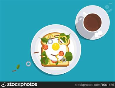 Breakfast on the table, good morning concept. Vector. Vector. Breakfast on the table, good morning concept.