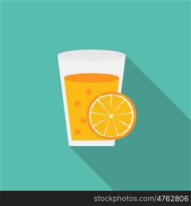 Breakfast Orange Juice Icon in Modern Flat Style Vector Illustration EPS10. Breakfast Orange Juice Icon in Modern Flat Style Vector Illustra