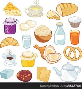 Breakfast set vector image