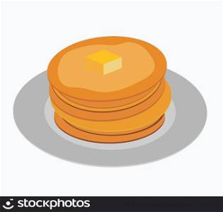 Breakfast Sweet Pancake Icon in Modern Flat Style Vector Illustration EPS10