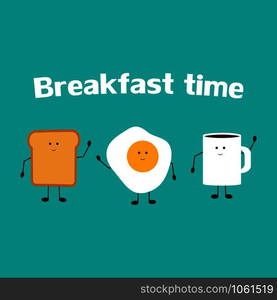 breakfast time. Breakfast food icons. vector eps10