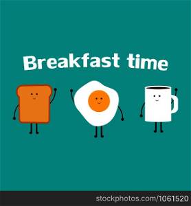 breakfast time. Breakfast food icons. vector eps10