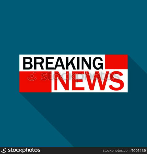 Breaking news logo. Flat illustration of breaking news vector logo for web design. Breaking news logo, flat style