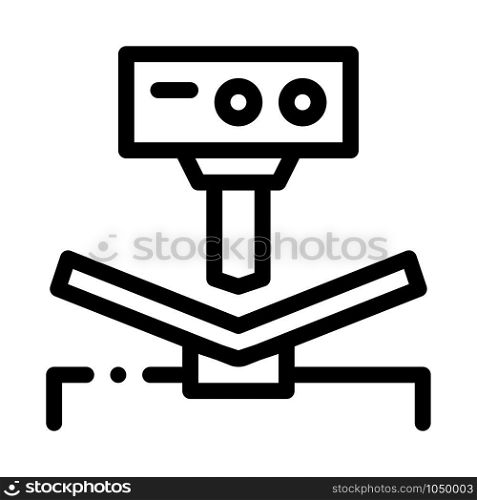 Breaking Tool Factory Metallurgical Icon Vector Thin Line. Contour Illustration. Breaking Tool Factory Metallurgical Icon Vector Illustration