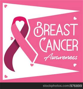 Breast cancer awareness campaign vector poster design. Strong woman breast protection message illustration.