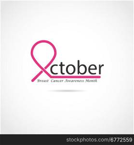 Breast cancer awareness icon. Breast cancer awareness month.Realistic pink ribbon. Vector illustration