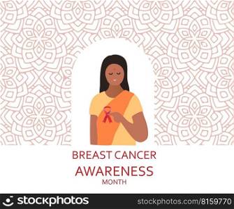 Breast cancer awareness infographics, vector illustration.indian character. Layout template. Health care and medical info. Breast cancer awareness infographics, vector illustration. Layout template. Health care and medical info