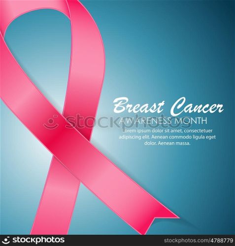 Breast Cancer Awareness Month Pink Ribbon Background Vector Illustration EPS10. Breast Cancer Awareness Month Pink Ribbon Background Vector Illu