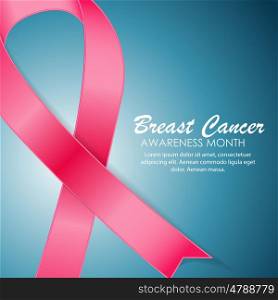 Breast Cancer Awareness Month Pink Ribbon Background Vector Illustration EPS10. Breast Cancer Awareness Month Pink Ribbon Background Vector Illu