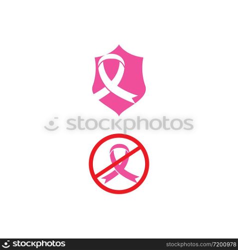 breast cancer awareness.Pink ribbon flat design. Vector illustration