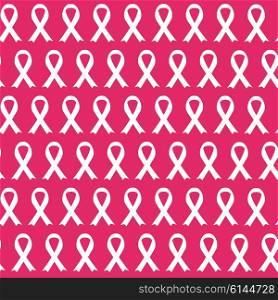 Breast Cancer Awareness Pink Ribbon Seamless Pattern Background Vector Illustration EPS10. Breast Cancer Awareness Pink Ribbon Seamless Pattern Background