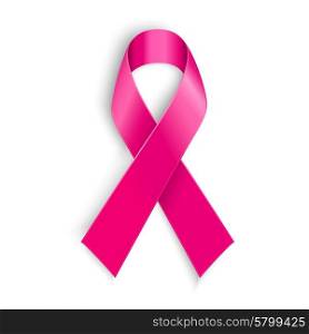 Breast cancer awareness pink ribbon. Vector Breast cancer awareness pink ribbon isolated on white background.