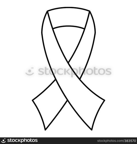 Breast cancer awareness ribbon icon. Outline illustration of breast cancer awareness ribbon vector icon for web design. Breast cancer awareness ribbon icon, outline style