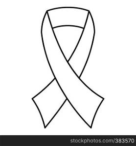 Breast cancer awareness ribbon icon. Outline illustration of breast cancer awareness ribbon vector icon for web design. Breast cancer awareness ribbon icon, outline style