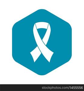 Breast cancer awareness ribbon icon. Simple illustration of breast cancer awareness ribbon vector icon for web design. Breast cancer awareness ribbon icon, simple style