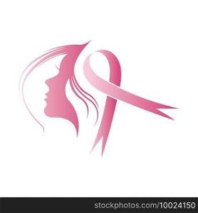 Breast Cancer Awareness Ribbon icon Vector illustration design template 