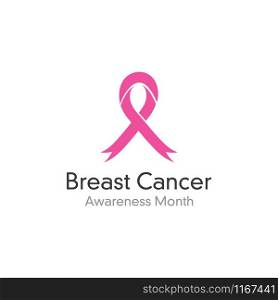 Breast cancer awareness,ribbon logo vector template