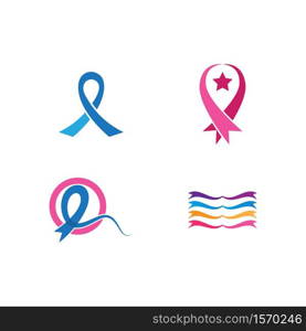 Breast cancer awareness,ribbon logo vector template