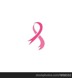 Breast cancer awareness ribbon logo vector template