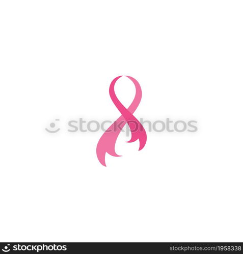 Breast cancer awareness ribbon logo vector template