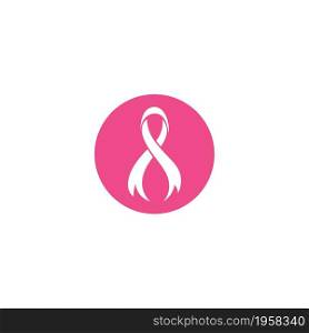 Breast cancer awareness ribbon logo vector template