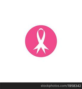 Breast cancer awareness ribbon logo vector template