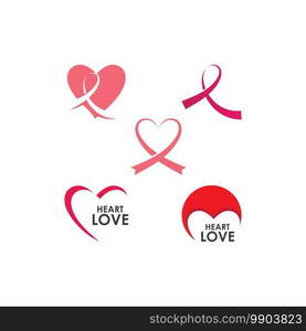 Breast cancer awareness,ribbon logo vector template